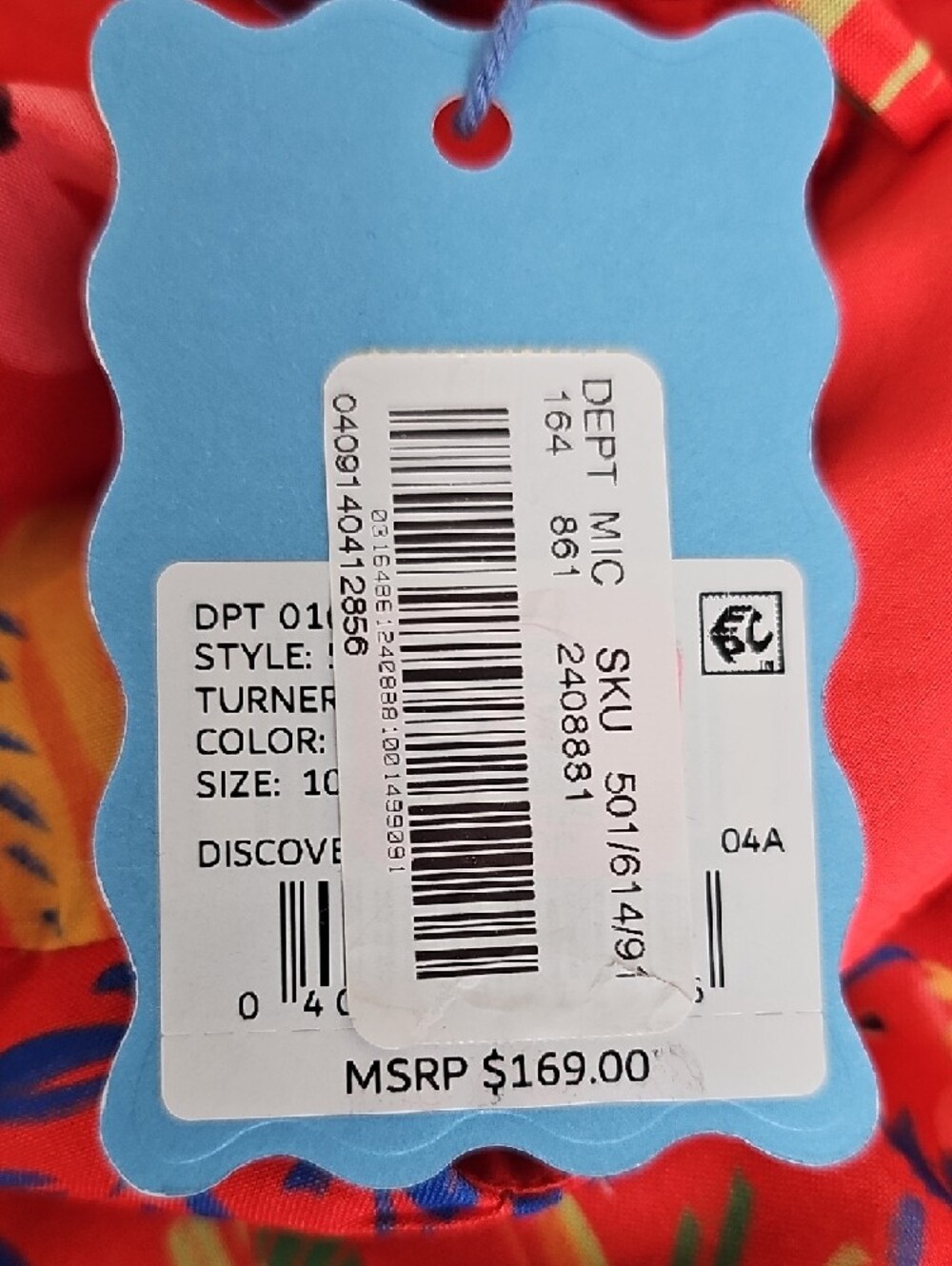 Chelsea & Violet Red Coral Tropical Halter Midi-Maxi Dress Women's Sz 10 - Picture 8 of 8